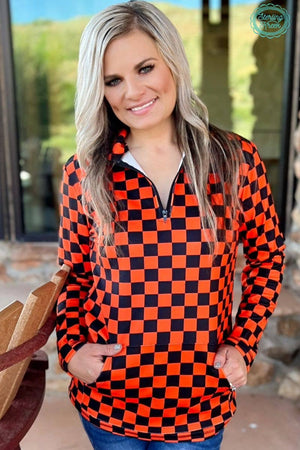 Pep Rally Pullover - Orange & Black
