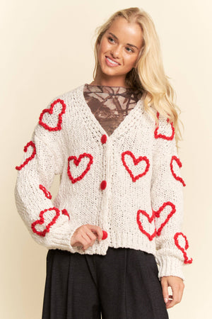 All The Love Heart Knit Cardigan