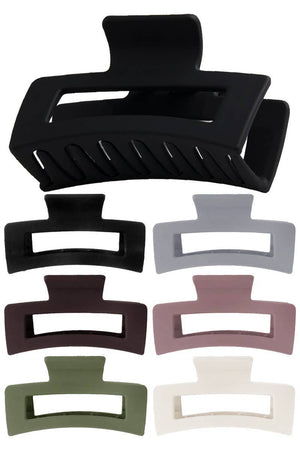 Matte Neutral Wide Block Y2k Clip Hair Claw - Assorted Colors