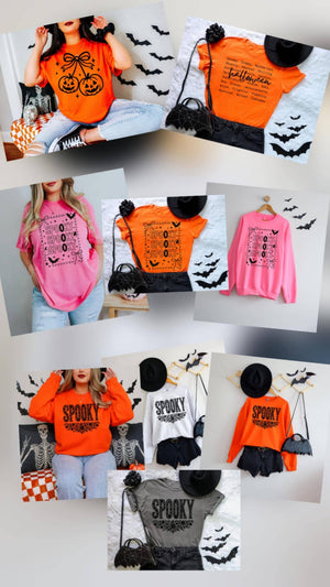 Pumpkin White Lace Seasonal Graphic Tee in Pink