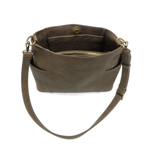 Joy Susan Kaleigh Side Pocket Bucket Bag - Taupe