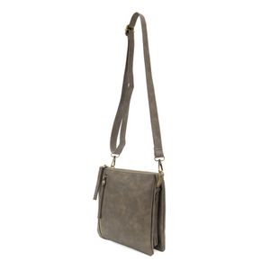 Joy Susan Dawn Multi Pocket Compact Crossbody Bag - Metallic Chrome