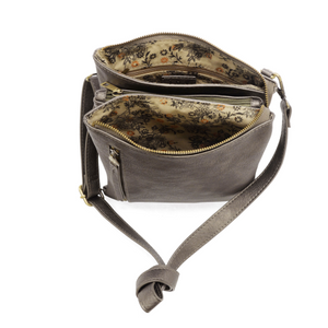 Joy Susan Dawn Multi Pocket Compact Crossbody Bag - Metallic Chrome
