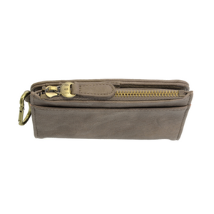 Joy Susan Bobbie Bifold Wallet with Carabiner - Dark Taupe
