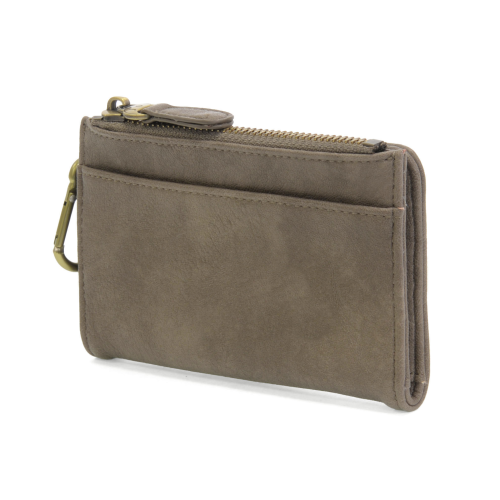 Joy Susan Bobbie Bifold Wallet with Carabiner - Dark Taupe