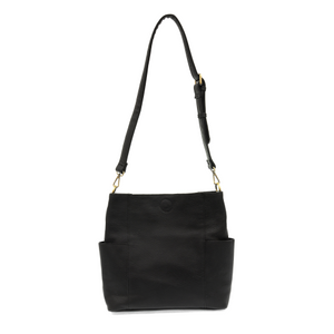 Joy Susan Kaleigh Side Pocket Bucket Bag - Black