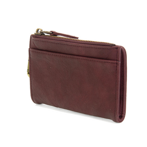 Joy Susan Bobbie Bifold Wallet with Carabiner - Aubergine