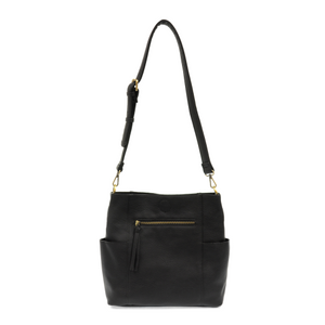 Joy Susan Kaleigh Side Pocket Bucket Bag - Black