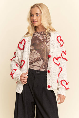 All The Love Heart Knit Cardigan