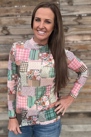 Mosaic Spring Mesh Top