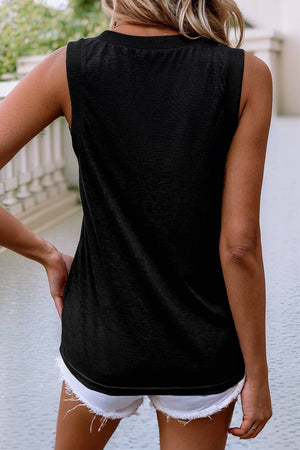 July 4th Sequin Star Patched V Neck Tank Top