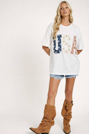 All American Mixed Media Graphic Tee