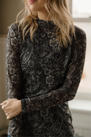 Wanted In Paisley Mesh Top