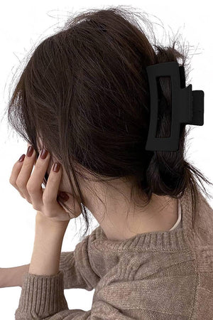 Matte Neutral Wide Block Y2k Clip Hair Claw - Assorted Colors