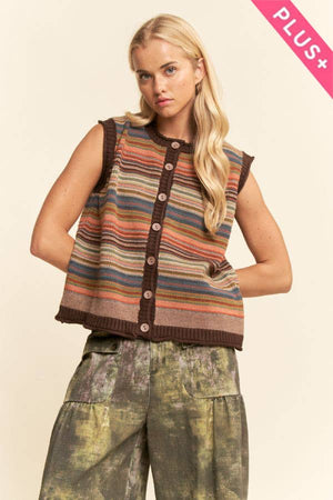 Fall In Love With Stripes Sweater Vest
