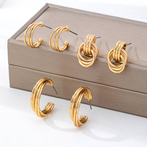 Curated Multi-Line Hoop Earring Set