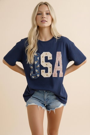 All American Mixed Media Graphic Tee