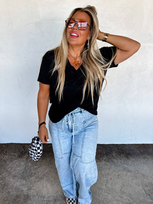 SADIE SOFT & SLOUCHY BOYFRIEND TEE: BROWN