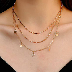 18K STAINLESS STEEL TARNISH FREE STAR NECKLACE