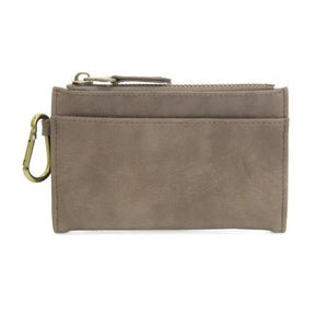 Joy Susan Bobbie Bifold Wallet with Carabiner - Dark Taupe