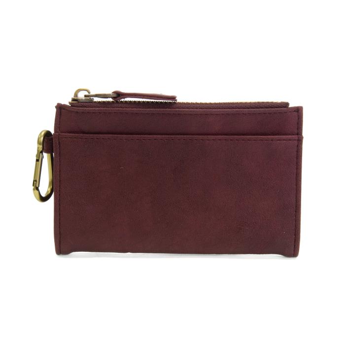 Joy Susan Bobbie Bifold Wallet with Carabiner - Aubergine