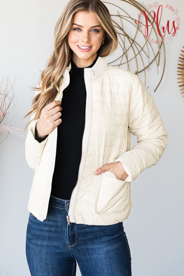 Baby It's Cold Outside Puffer Jacket in Ivory