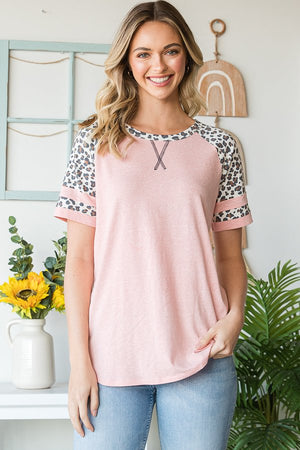 Varsity Wild Child Raglan Tee in Salmon