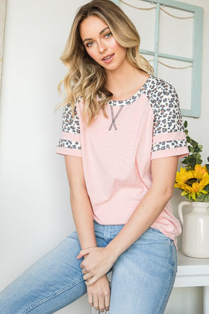 Varsity Wild Child Raglan Tee in Salmon