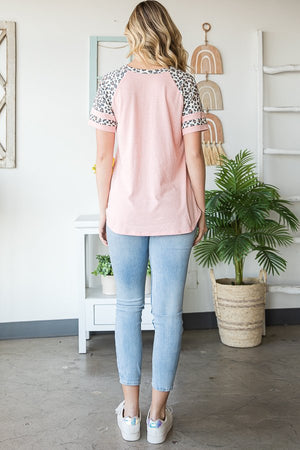Varsity Wild Child Raglan Tee in Salmon