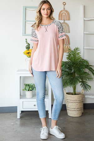 Varsity Wild Child Raglan Tee in Salmon