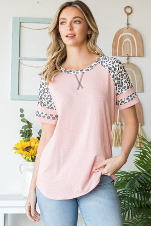 Varsity Wild Child Raglan Tee in Salmon