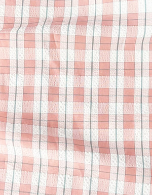 Coral Plaid Blouse
