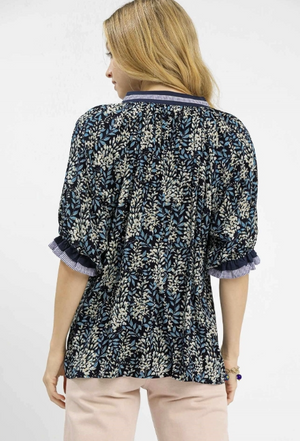 Midnight Garden Contrast Top