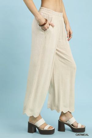 Coastal Breeze Scallop Wide Leg Pant