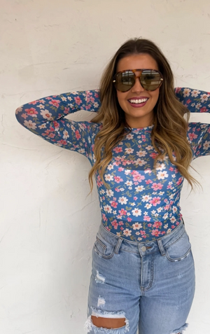 Bloom and Blue Spring Dress It Up Mesh Top