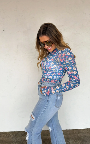 Bloom and Blue Spring Dress It Up Mesh Top