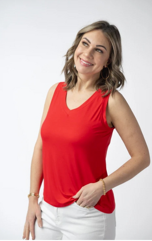 Red Noelle V-Neck Tank