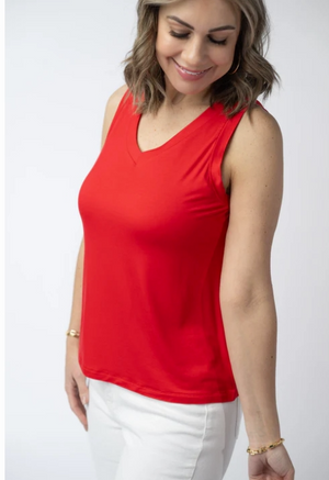 Red Noelle V-Neck Tank