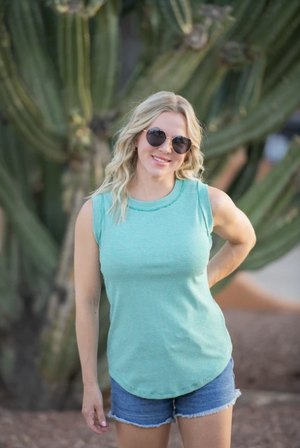 Morgan Micro Stripe Sleeveless Top