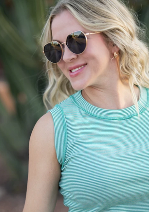Morgan Micro Stripe Sleeveless Top