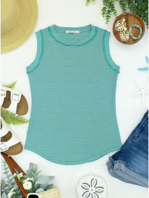 Morgan Micro Stripe Sleeveless Top