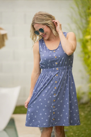 Anchors Away Button Dress