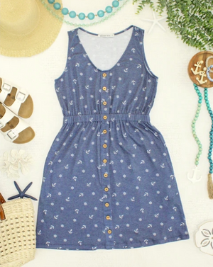 Anchors Away Button Dress