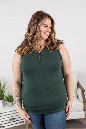 Addison Henley Tank - Evergreen
