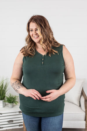 Addison Henley Tank - Evergreen