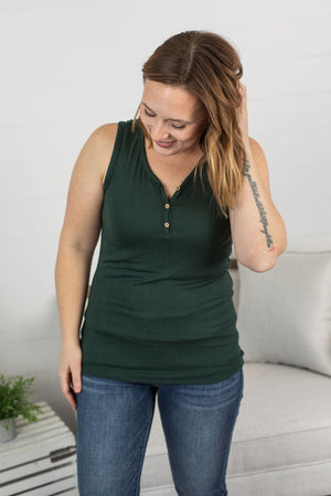 Addison Henley Tank - Evergreen