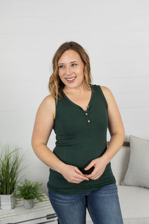 Addison Henley Tank - Evergreen