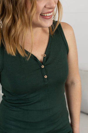 Addison Henley Tank - Evergreen