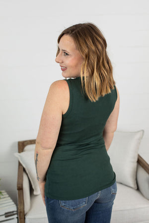 Addison Henley Tank - Evergreen