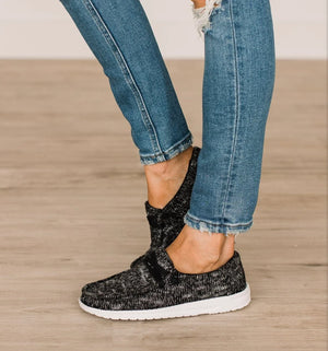 Gypsy Jazz Thermal Knit Boat Shoes - Black